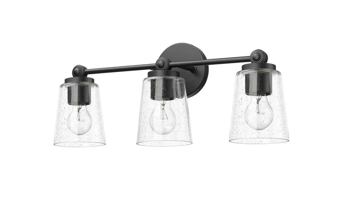 22'' Lauryn Matte Black 3 Light Bath Vanity