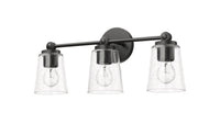 22'' Lauryn Matte Black 3 Light Bath Vanity