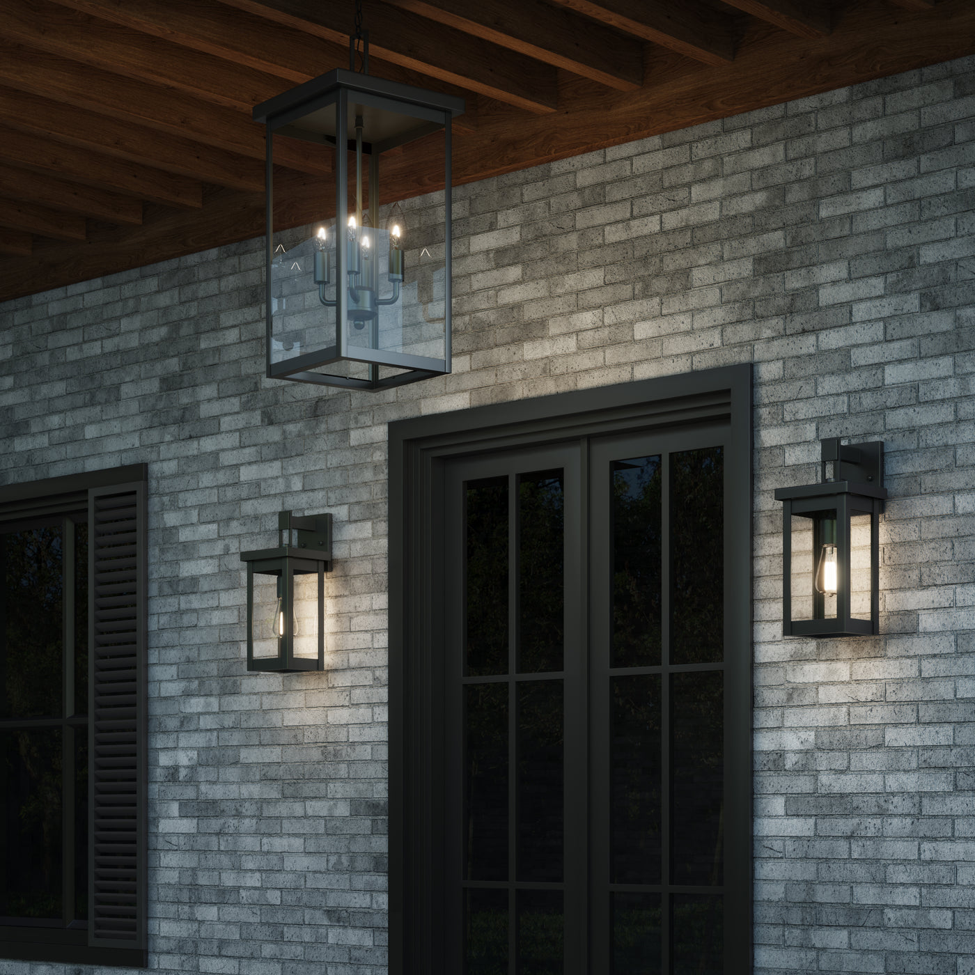 16-inch Barkeley Powder Coated Black 1-Light Outdoor Wall Sconce with Clear Glass