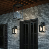 16-inch Barkeley Powder Coated Black 1-Light Outdoor Wall Sconce with Clear Glass