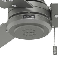 52 inch Cassius Matte Silver Damp Rated Ceiling Fan and Pull Chain