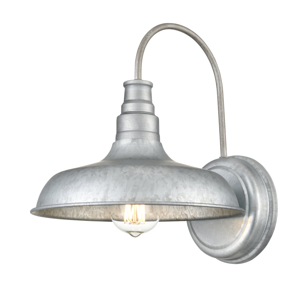 13-inch Milltown Galvanized 1-Light Outdoor Wall Sconce
