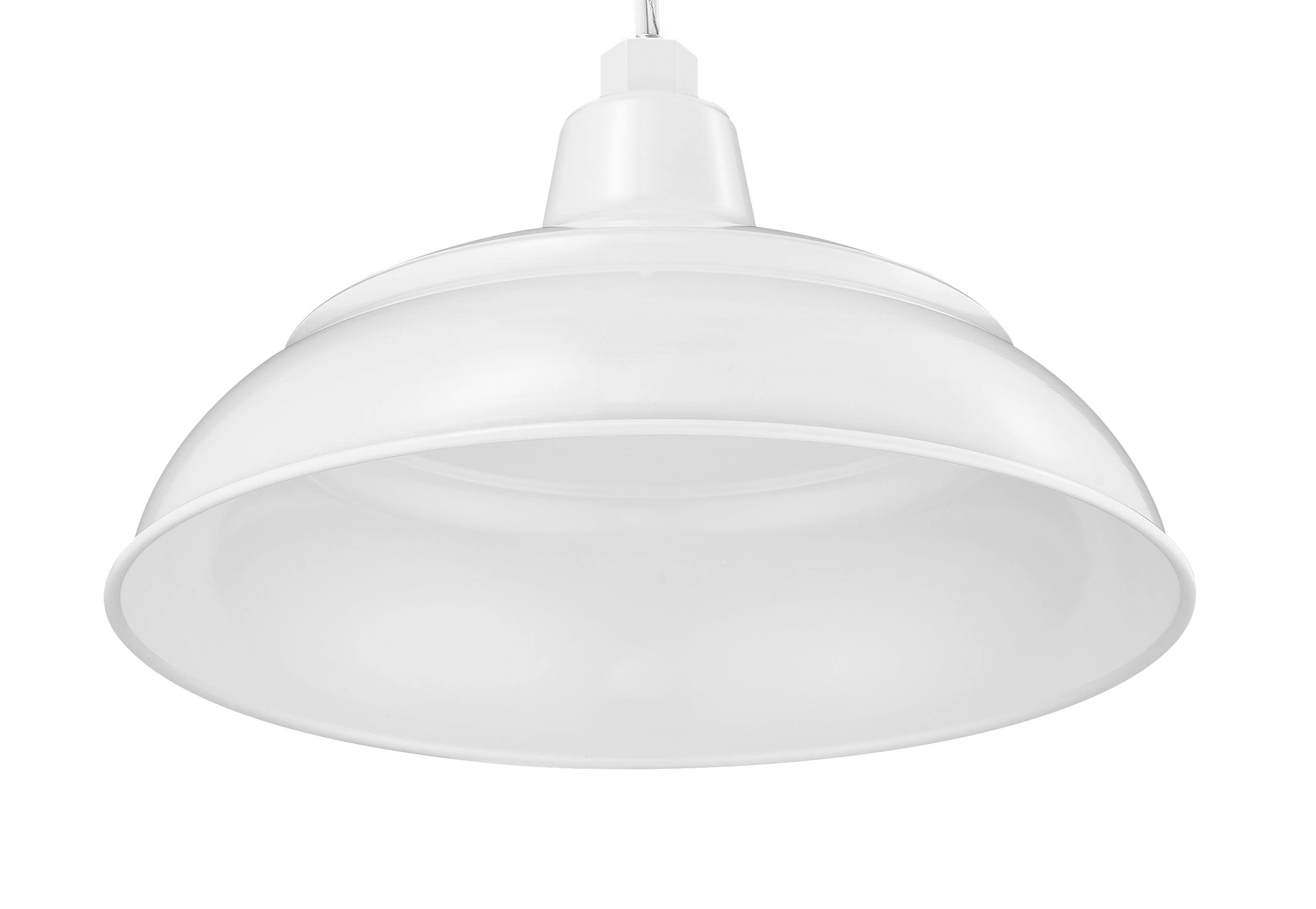 14'' White Metal R Series Warehouse Shade