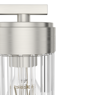 Gatz 22.25-inch 3-light Brushed Nickel Vanity Light with Clear Fluted Glass