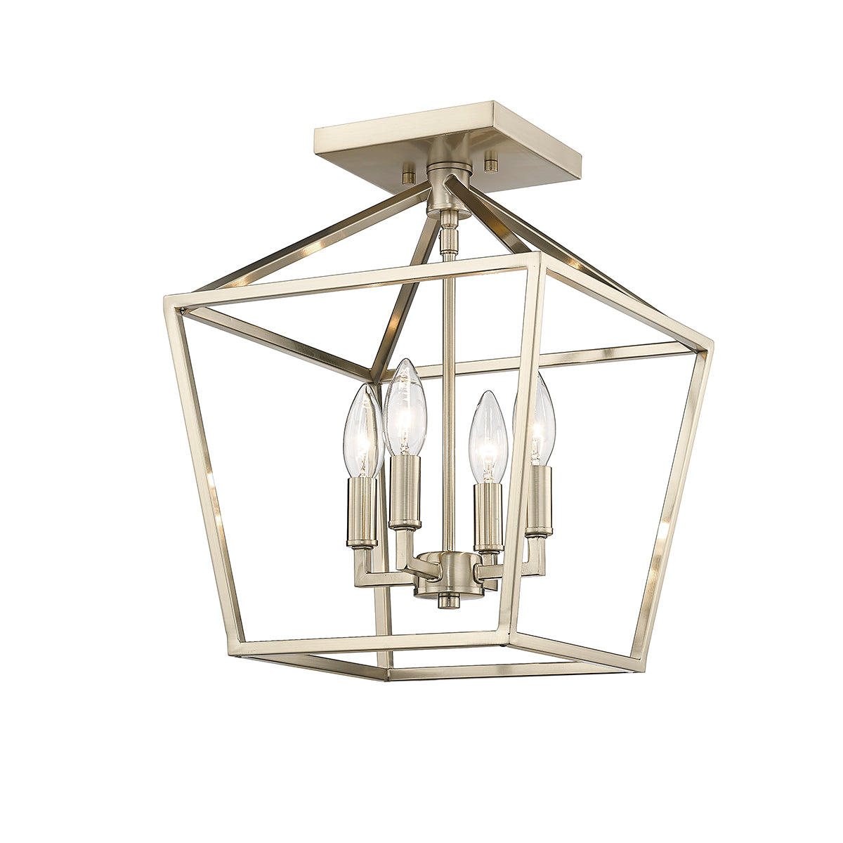 14.25'' Corona Modern Gold 4 Light Semi-Flush Mount