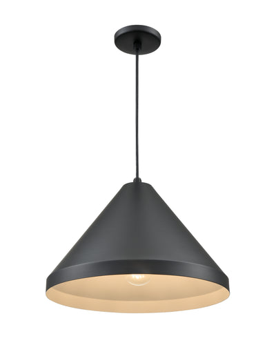 13 x 11-inch R Series Satin Black 1-Light Black Glass Cone Pendant Light