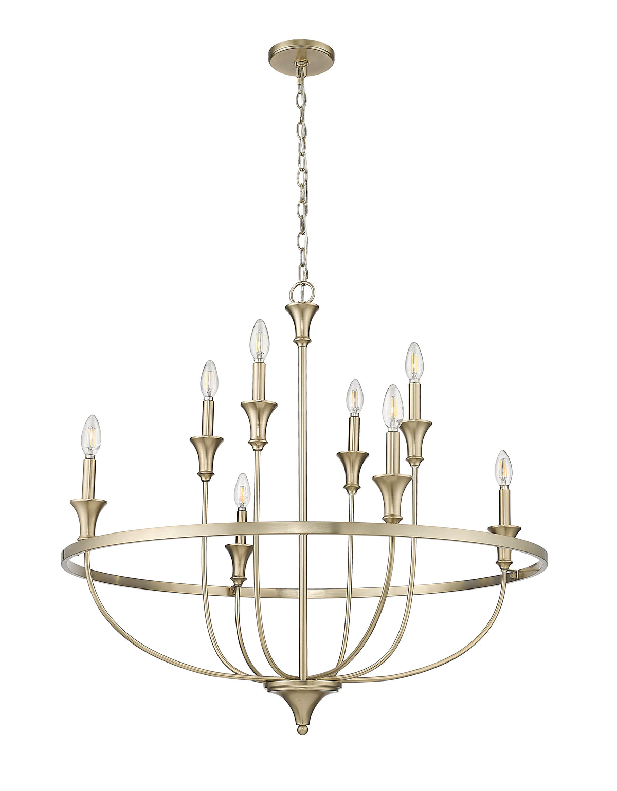 34'' Emery Modern Gold 8 Light Chandelier