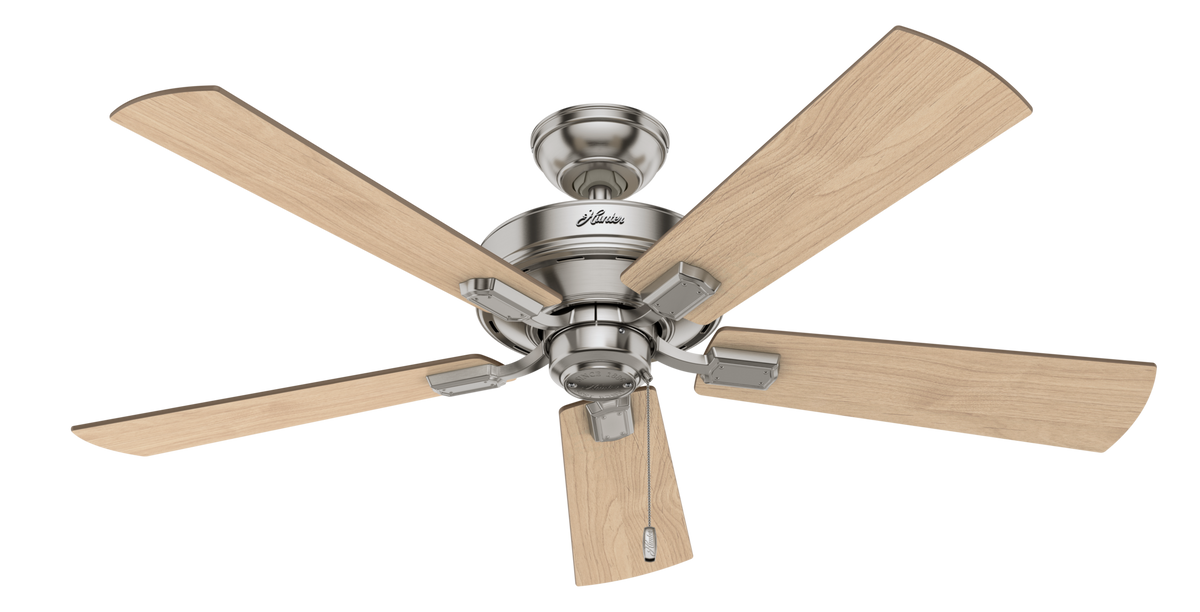 52 inch Crestfield Brushed Nickel Ceiling Fan with LED Light Kit and Pull Chain