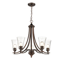 25.5'' Natalie Rubbed Bronze 5 Light Chandelier
