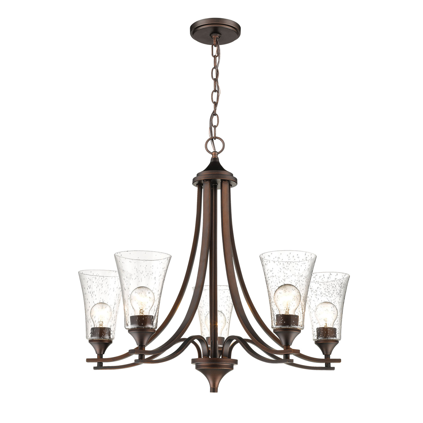 25.5'' Natalie Rubbed Bronze 5 Light Chandelier