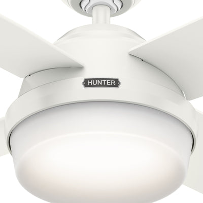 44 inch Dempsey Fresh White Ceiling Fan with LED Light Kit and Handheld Remote