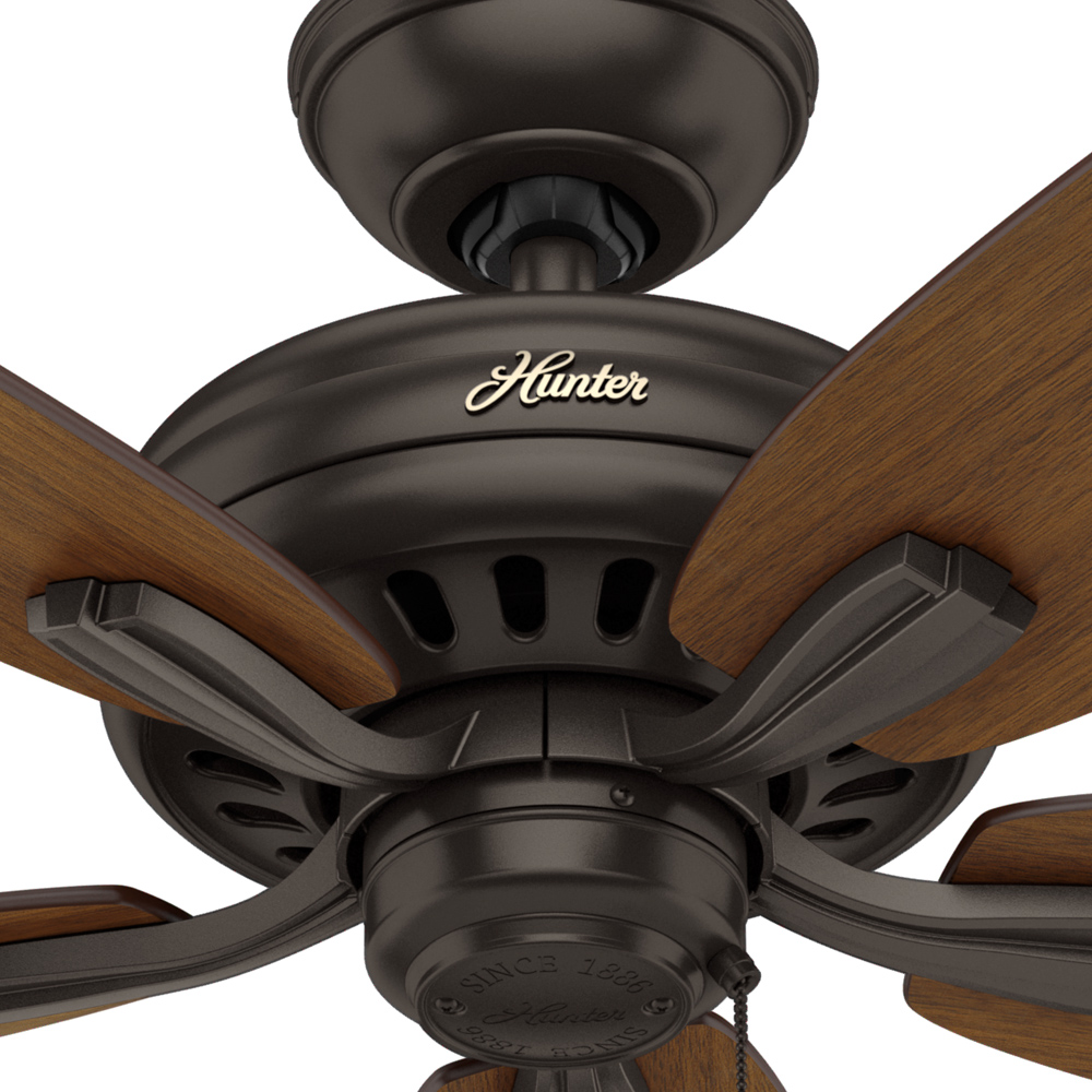 52 inch Newsome Premier Bronze Damp Rated Ceiling Fan and Pull Chain