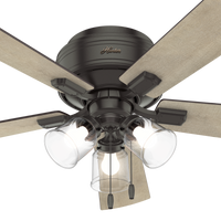 52 inch Crestfield Noble Bronze Low Profile Ceiling Fan with LED Light Kit and Pull Chain