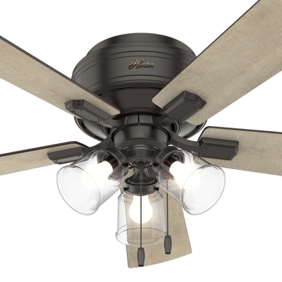 52 inch Crestfield Noble Bronze Low Profile Ceiling Fan with LED Light Kit and Pull Chain