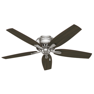 52 inch Newsome Brushed Nickel Low Profile Ceiling Fan with LED Light Kit and Pull Chain