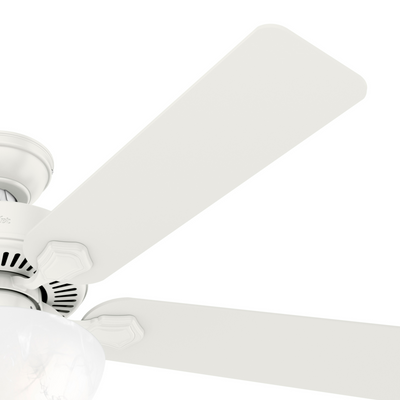 52 inch Swanson Fresh White Ceiling Fan with LED Light Kit and Pull Chain