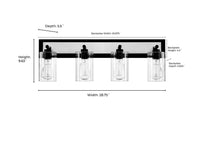 28.75'' Gasol Matte Black/Vintage Brass 4 Light Bath Vanity