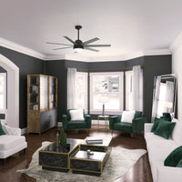 60 inch Phenomenon Wi-Fi ENERGY STAR® Matte Black Ceiling Fan with LED Light Kit and Wall Control