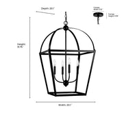 31.75'' Kelsey Matte Black 4 Light Pendant
