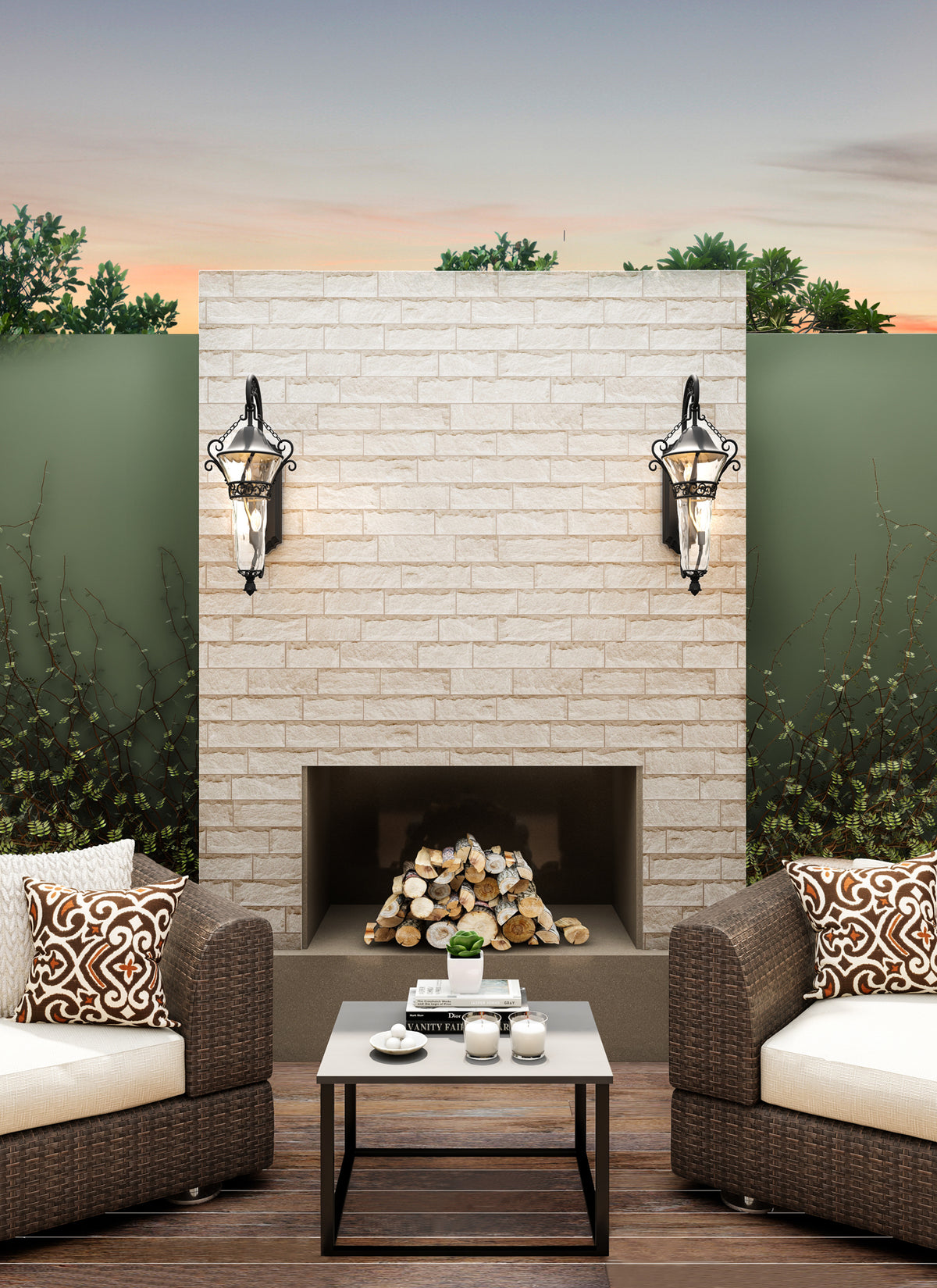 15'' Anastasia Outdoor 2 Light Matte Black Outdoor Wall Sconce