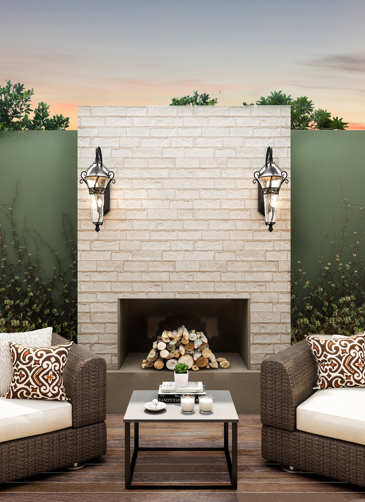 15'' Anastasia Outdoor 2 Light Matte Black Outdoor Wall Sconce