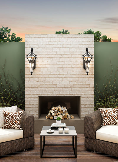 15'' Anastasia Outdoor 2 Light Matte Black Outdoor Wall Sconce