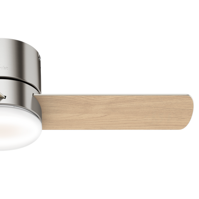 44 inch Minimus Brushed Nickel Low Profile Ceiling Fan with LED Light Kit and Handheld Remote