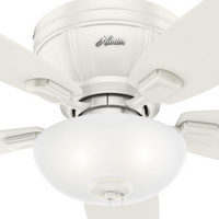 52 inch Kenbridge Fresh White Low Profile Ceiling Fan with LED Light Kit and Pull Chain