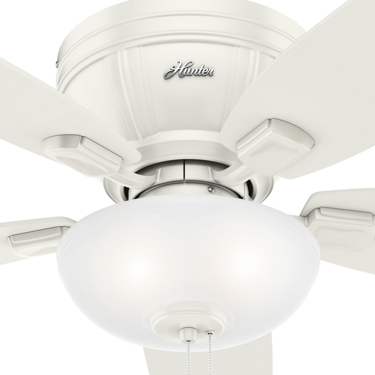 52 inch Kenbridge Fresh White Low Profile Ceiling Fan with LED Light Kit and Pull Chain