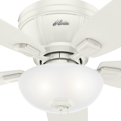 52 inch Kenbridge Fresh White Low Profile Ceiling Fan with LED Light Kit and Pull Chain
