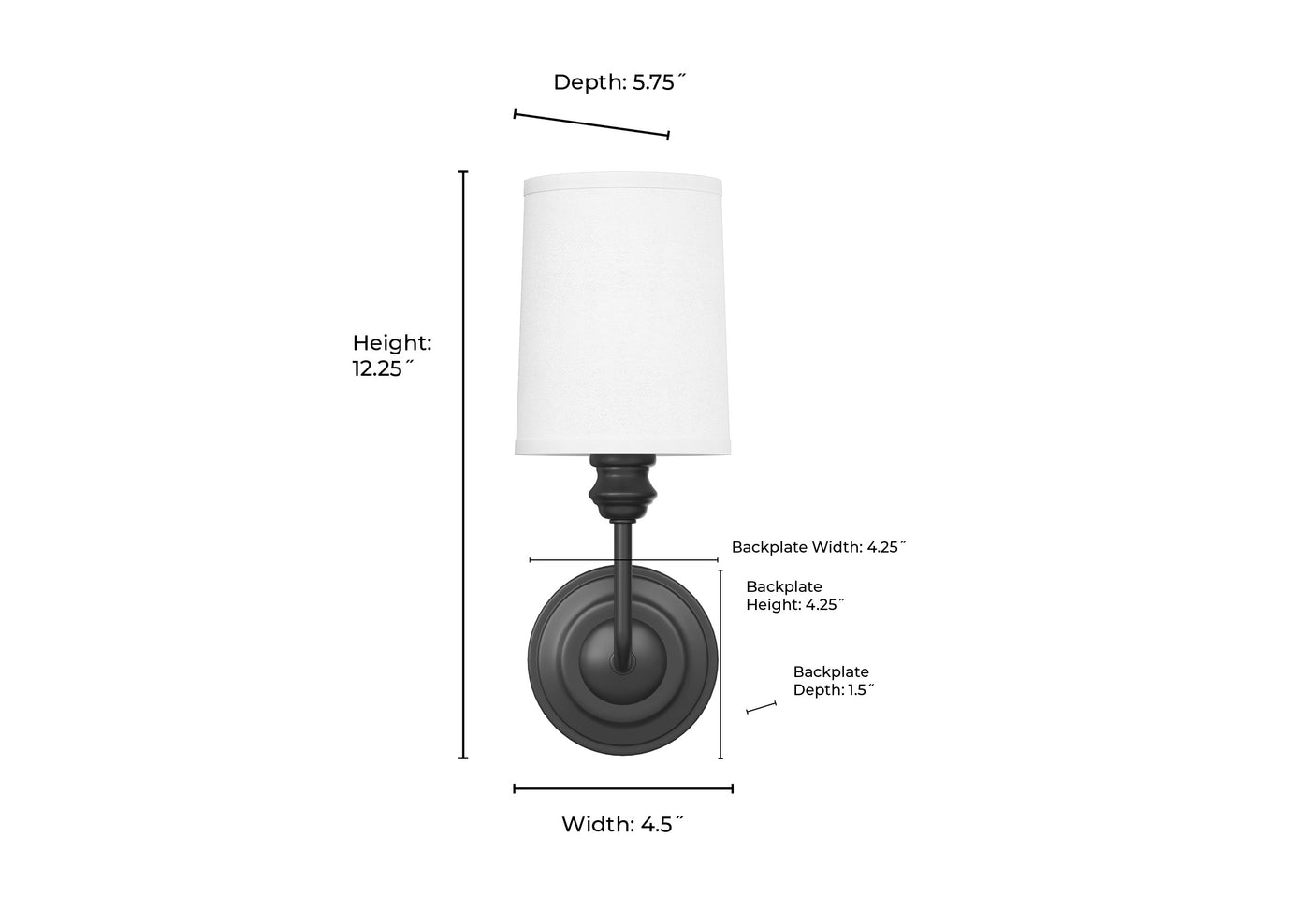 4.5'' Leena Matte Black 1 Light Wall Sconce