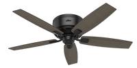 52 inch Bennett Matte Black Low Profile Ceiling Fan with LED Light Kit and Handheld Remote