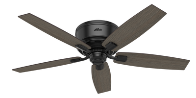 52 inch Bennett Matte Black Low Profile Ceiling Fan with LED Light Kit and Handheld Remote