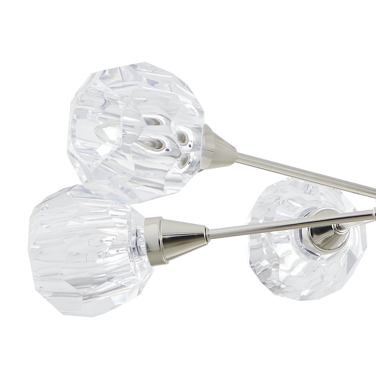 Helena 32-inch 6-light Polished Nickel Chandelier with Clear Acrylic Shades