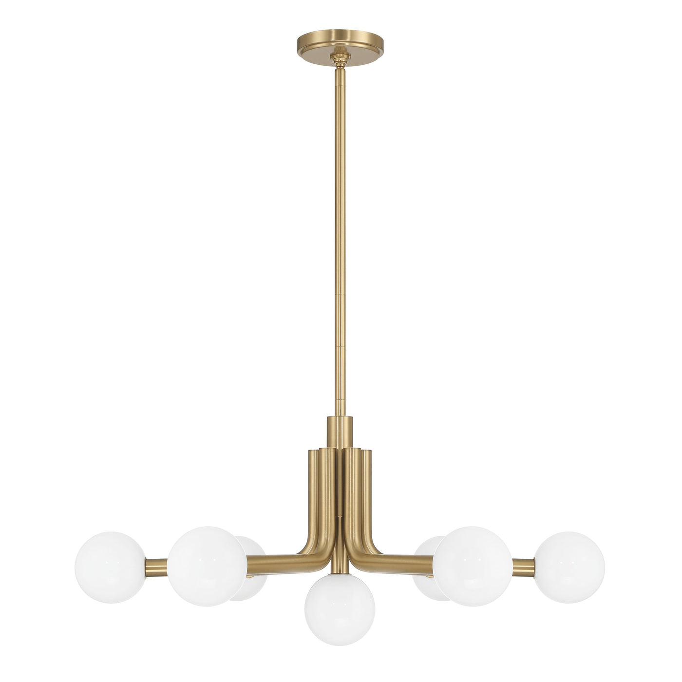 Stockholm 29-inch 7-light Champagne Gold Chandelier with Opal Glass Shades