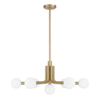 Stockholm 29-inch 7-light Champagne Gold Chandelier with Opal Glass Shades