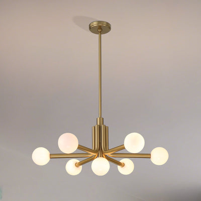 Stockholm 29-inch 7-light Champagne Gold Chandelier with Opal Glass Shades