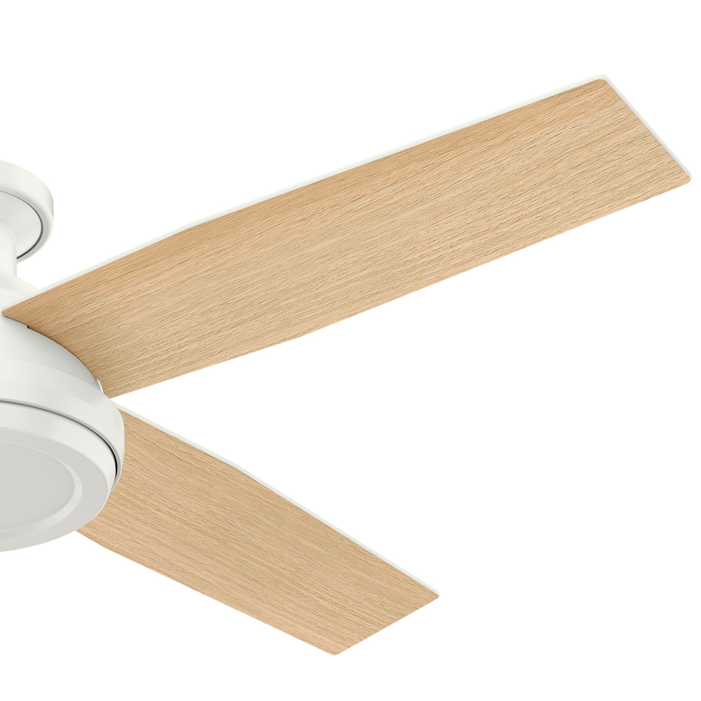 52 inch Dempsey Fresh White Low Profile Ceiling Fan and Handheld Remote