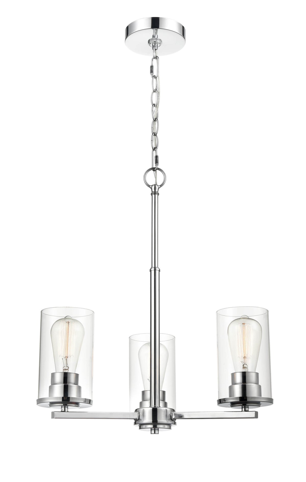 19-inch Verlana Chrome 3-Light Clear Glass Chandelier