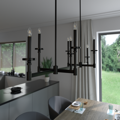 Briargrove 51.25-inch 7-light Matte Black Linear Chandelier