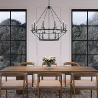 42.75'' Florence Matte Black 15 Light Chandelier