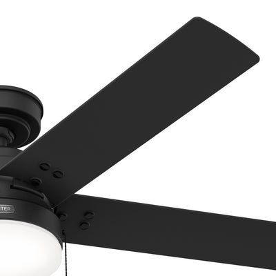 52 inch Sea Point Matte Black WeatherMax Indoor / Outdoor Ceiling Fan with LED Light Kit and Pull Chain