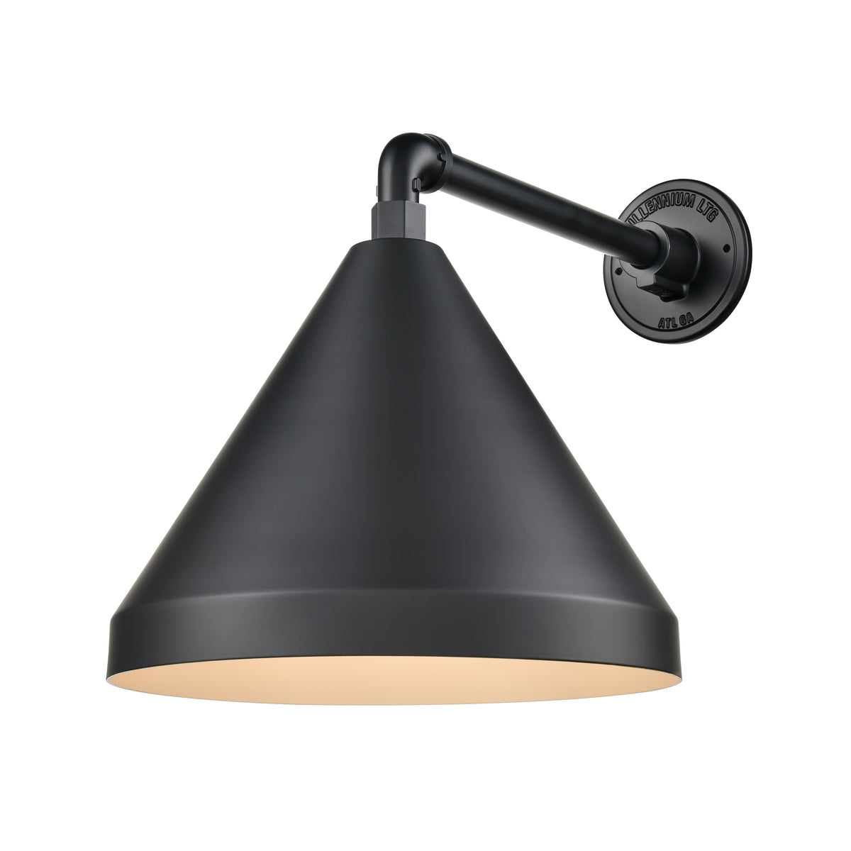 13'' Satin Black Aluminum R Series Cone Shade