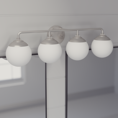 Hepburn 30-inch 4-light Brushed Nickel Vanity Light with Cased White Glass