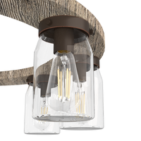 Devon Park 31-inch 9-light Onyx Bengal and Barnwood Chandelier with Clear Glass