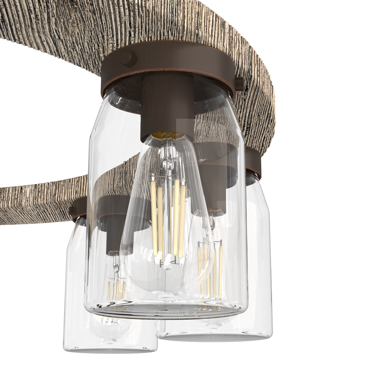 Devon Park 31-inch 9-light Onyx Bengal and Barnwood Chandelier with Clear Glass