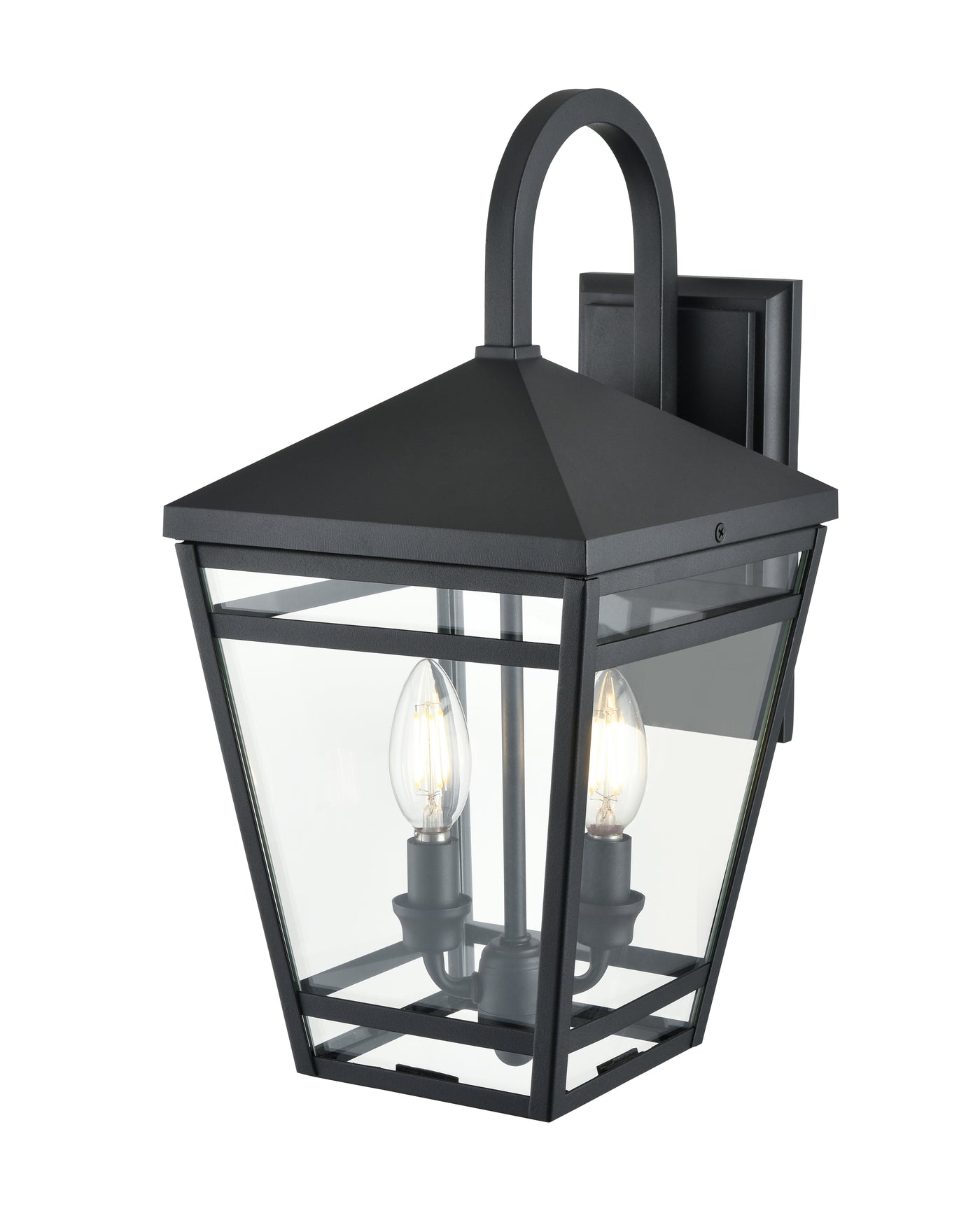 8'' Seager Textured Black 2 Light Wall Sconce