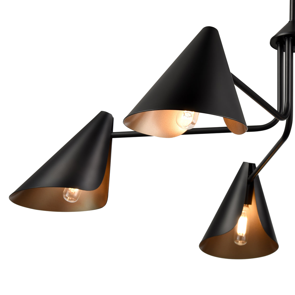 10.75'' Warhol Matte Black 5 Light Chandelier