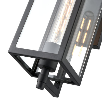 18-inch Messi Textured Black 1-Light Outdoor Wall Sconce