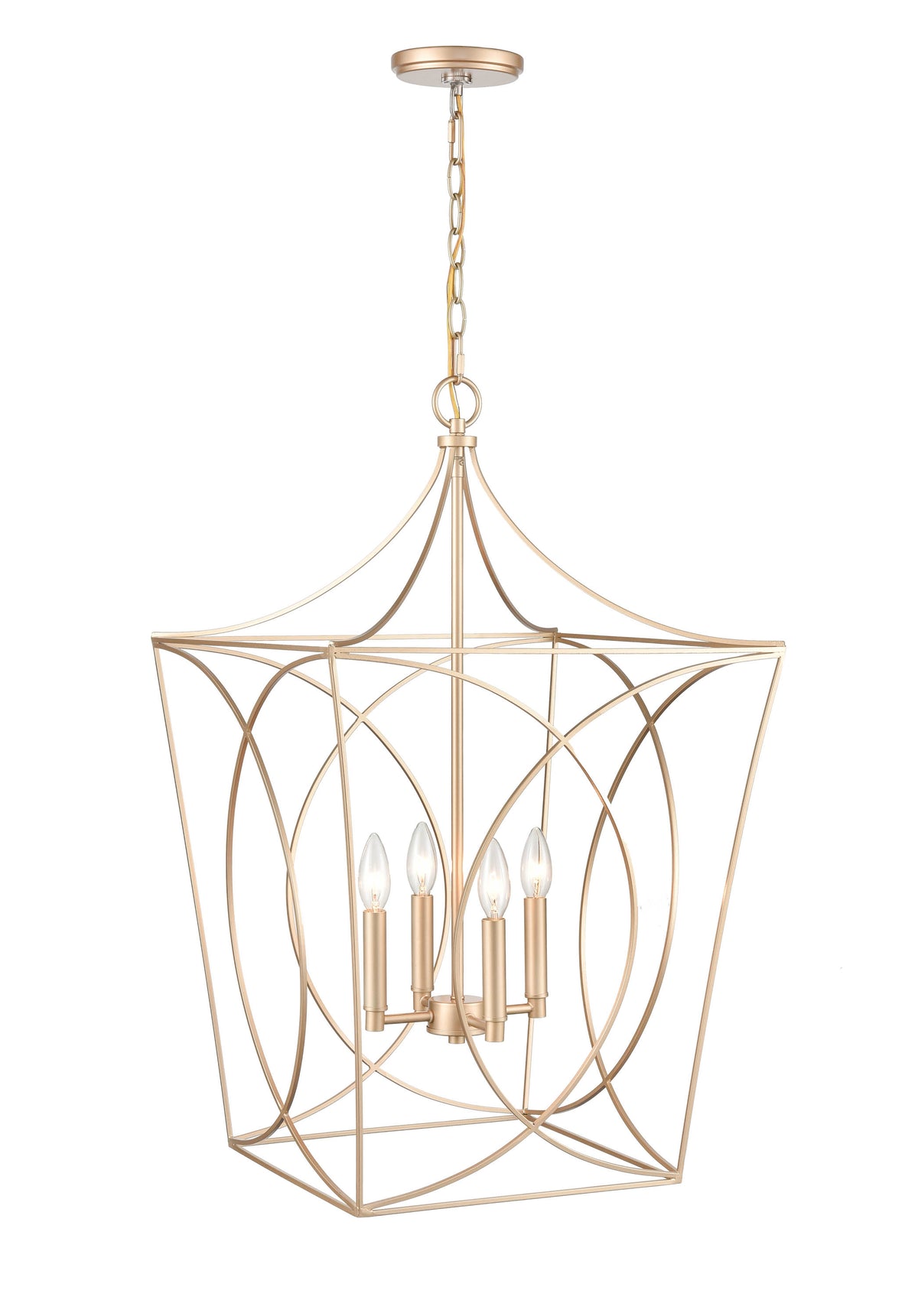 30.5'' Tracy Painted Modern Gold 4 Light Pendant